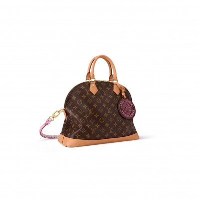 LOUIS VUITTON MASTER MONOGRAM ALMA SOFT MM SHOULDER BAG BROWN M27327 (37*28*13.5cm)